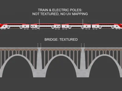Stadler Kiss USA on viaduct II 3D model