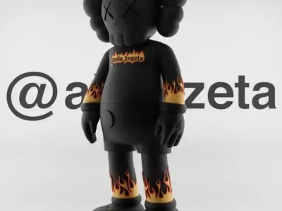 Kaws Palm Angels Bundle 3 Styles Textured Low-poly 3D model