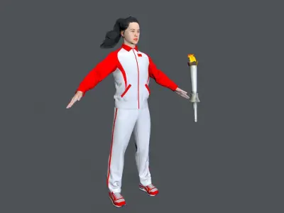 sporter women Low-poly 3D model