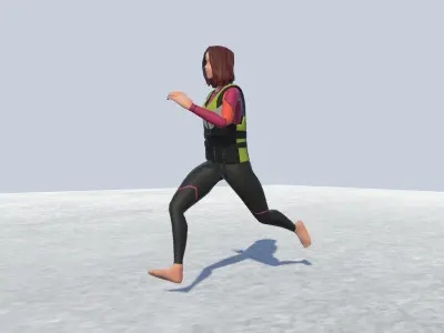 Surf suit Female Avatar Rigged  Low-poly 3D model
