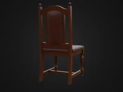 Wooden Chair 05 Low-poly 3D model