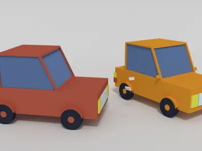Toon Car Low-poly 3D model
