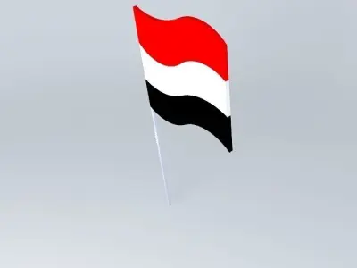 Yemen flag Free 3D model