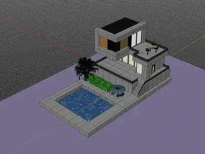Luxury House Low-poly 3D model
