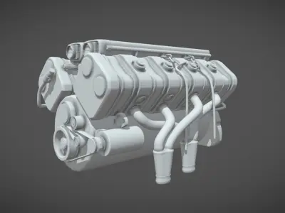 Engine Mad Max Low-poly 3D model