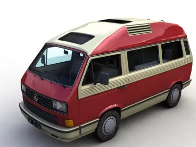 VOLKSWAGEN T3 DEHLER PROFI CAMPER 1989 3D model