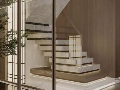 japanese living room dining room interior scenes 07 3D model