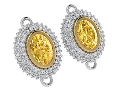 Oval Halo Earring 4131 3D print model