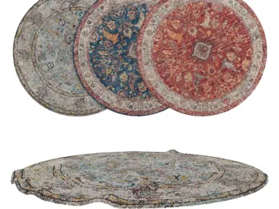 Round Rug Set 54 3D model