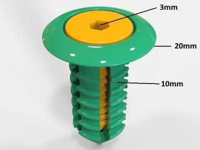 Retainer Blind Rivet Screw Type  Version-03 3D print model