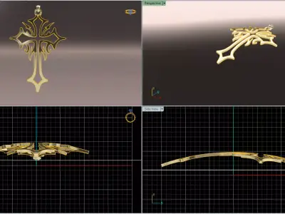Luxurious Handcrafted Cross Necklace File Item 14 3D print model