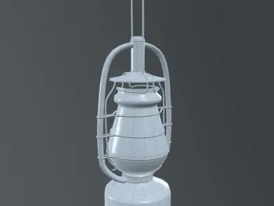 Old Rusty Lantern Low-poly 3D model