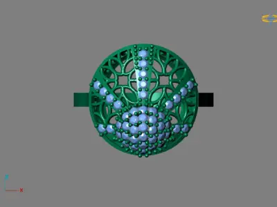 STL 3DM Women Ring Womens Ring Diamonds With Stone Model DP1707 3D print model