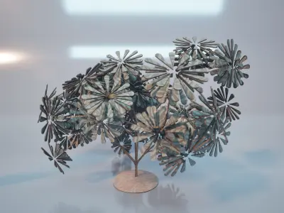 Conceptual shrub S1Bv4 Low-poly 3D model