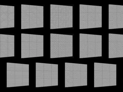 100 Tiles Patterns Noise for Zbrush Vol 3 Low-poly 3D model