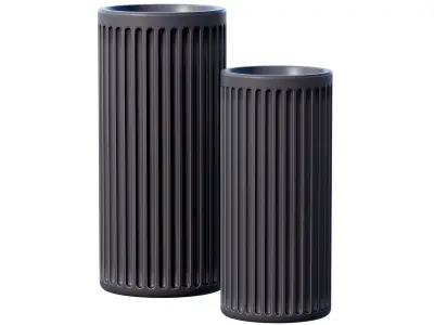 Decorative Fluted Tall Outdoor Vase Urn Pot Set Collection 3D model