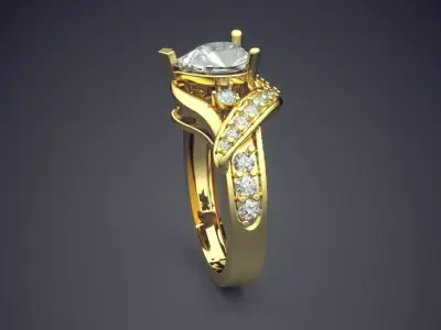 Luxury Ring With Plenty Of Diamonds CAD 5223 3D print model