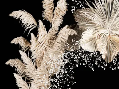 Wedding Arch Made Of Dried Flowers Pampas Grass 3D model