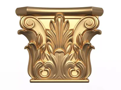 Antique Ionic capital 02 Low-poly 3D model