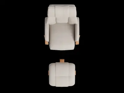 Nice Luxury Real Leather Recliner Chair Dimensions 3D model