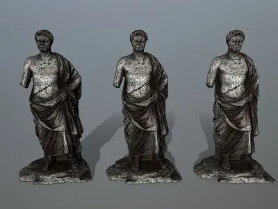 statue 5 roman Low-poly 3D model