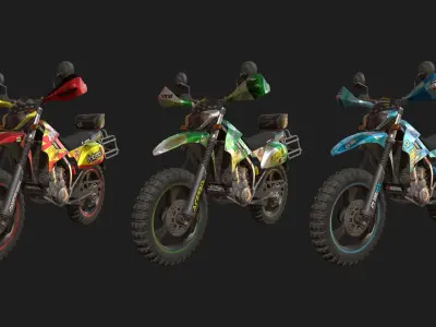 Kawasaki KLX250 Low-poly 3D model
