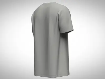 Premium Round Neck Tee Design CLO File 3D model