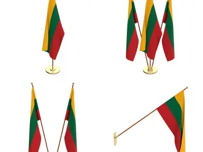 Lithuania Flag Pack 3D model