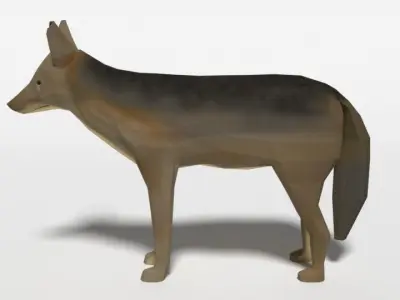 Low Poly Cartoon Jackal Low-poly 3D model