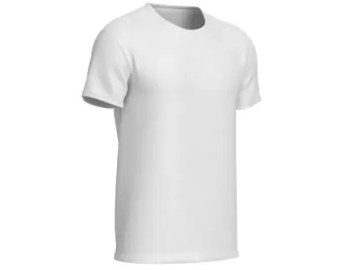 Crew Neck T-Shirt Worn For Men 3D model