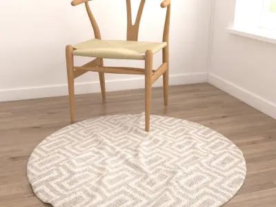 Round Rug Set 151 3D model