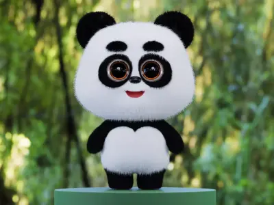 Cute Animal Character Panda for games cartoon and more other Low-poly 3D model