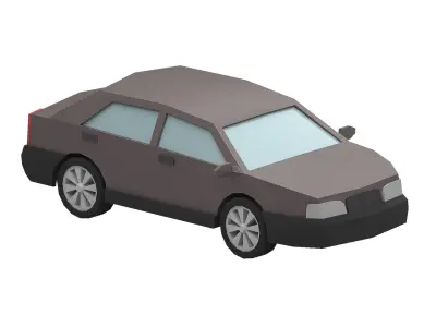 Stylized Set of Cars Low-poly 3D model