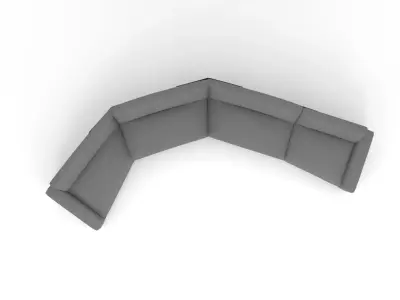 Modern Curved Sectional Sofa 3D model