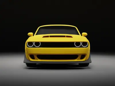 Dodge Challenger SRT Helli Yellow 3D Model 3D model