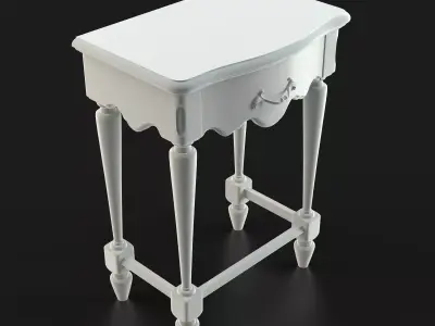 Antique-Style Bedside Table A 3D model