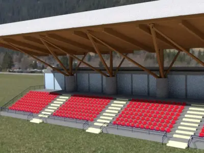 Stadium Seating Tribune 3D model 3D model