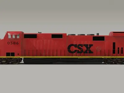 Diesel locomotive 3D model Low-poly 3D model