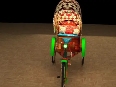 Chinese rickshaw   3D model