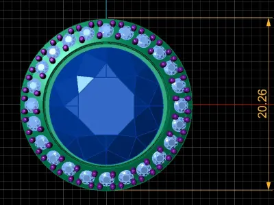 Vintage Style Oval Blue SAPPHIRE RING 3D PRINTABLE MODEL 3D print model