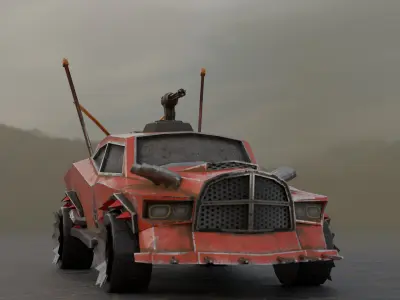 Apocalyptic Racing 3D Model Low Poly 3D Model Low-poly 3D model