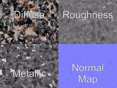 Diesel Inline-4 Engine Model Pack with Detailed Turbo Features Low-poly 3D model