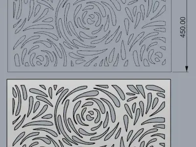 lasercut panel flora  Free 3D model