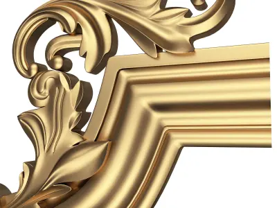 Corner Carved Plaster Molding Decoration 09 Low-poly 3D model