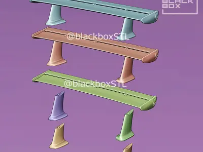 GTR R34 Tall and Mid Rear wing 1-24th 3D print model