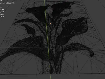 modern Calla lily panel wall decor set relief mural CNC 153 3D model