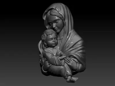 Mother and Child  3D Printable Pendant 3D print model