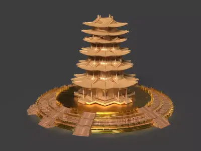 Chinese ancient house   3D model buy