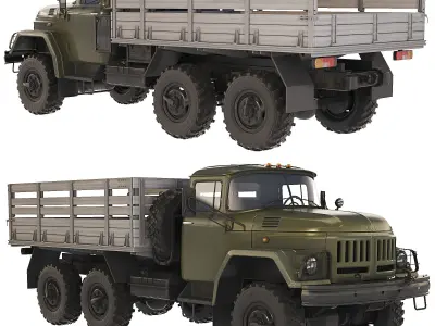 ZiL 131 flatbed body 1966 3D model