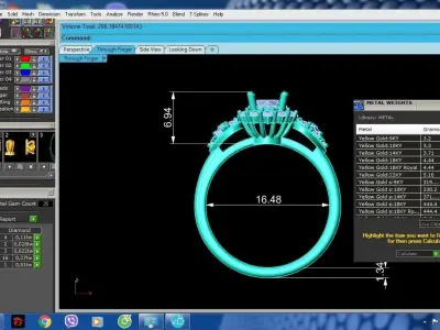 Luxury Emerald and Diamond Engagement Ring for Women  931 3D print model